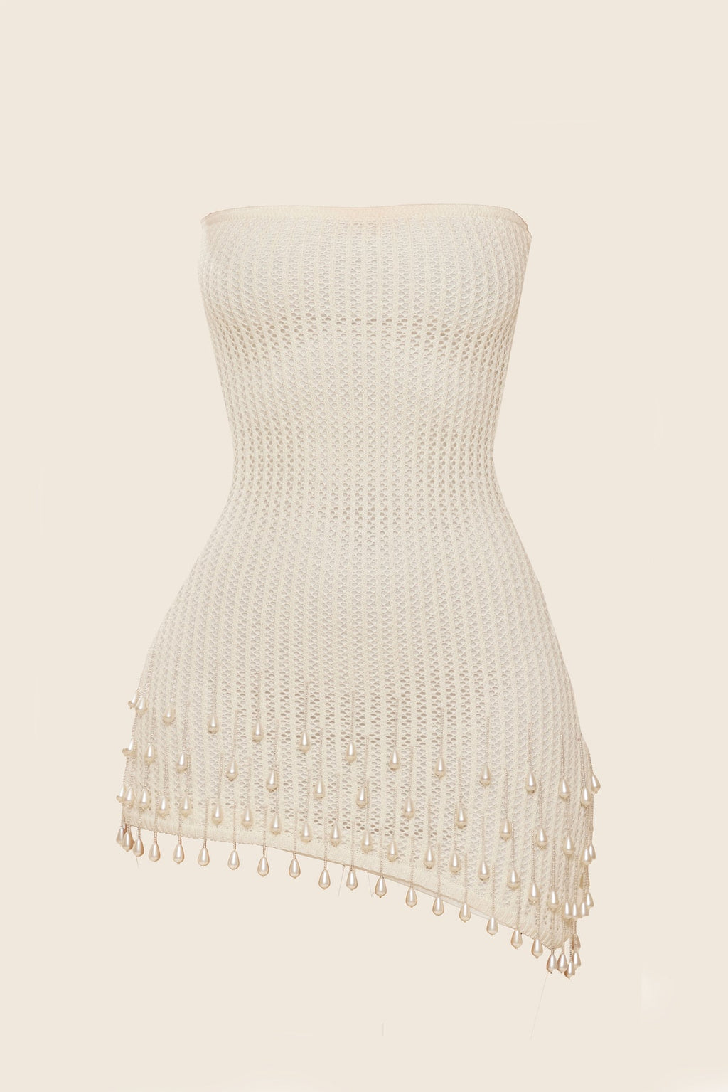 Pearl Kiss Crochet Mini Dress