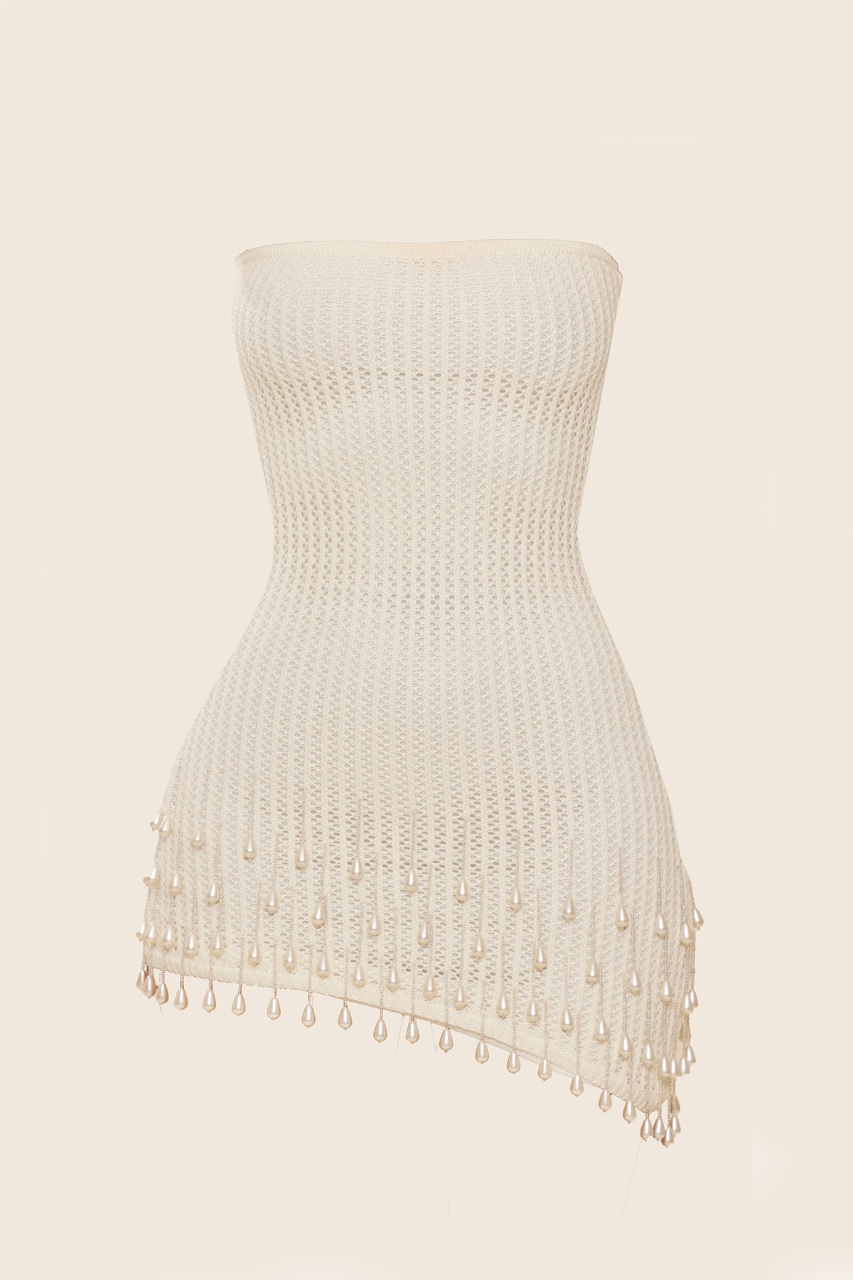 Pearl Kiss Crochet Mini Dress
