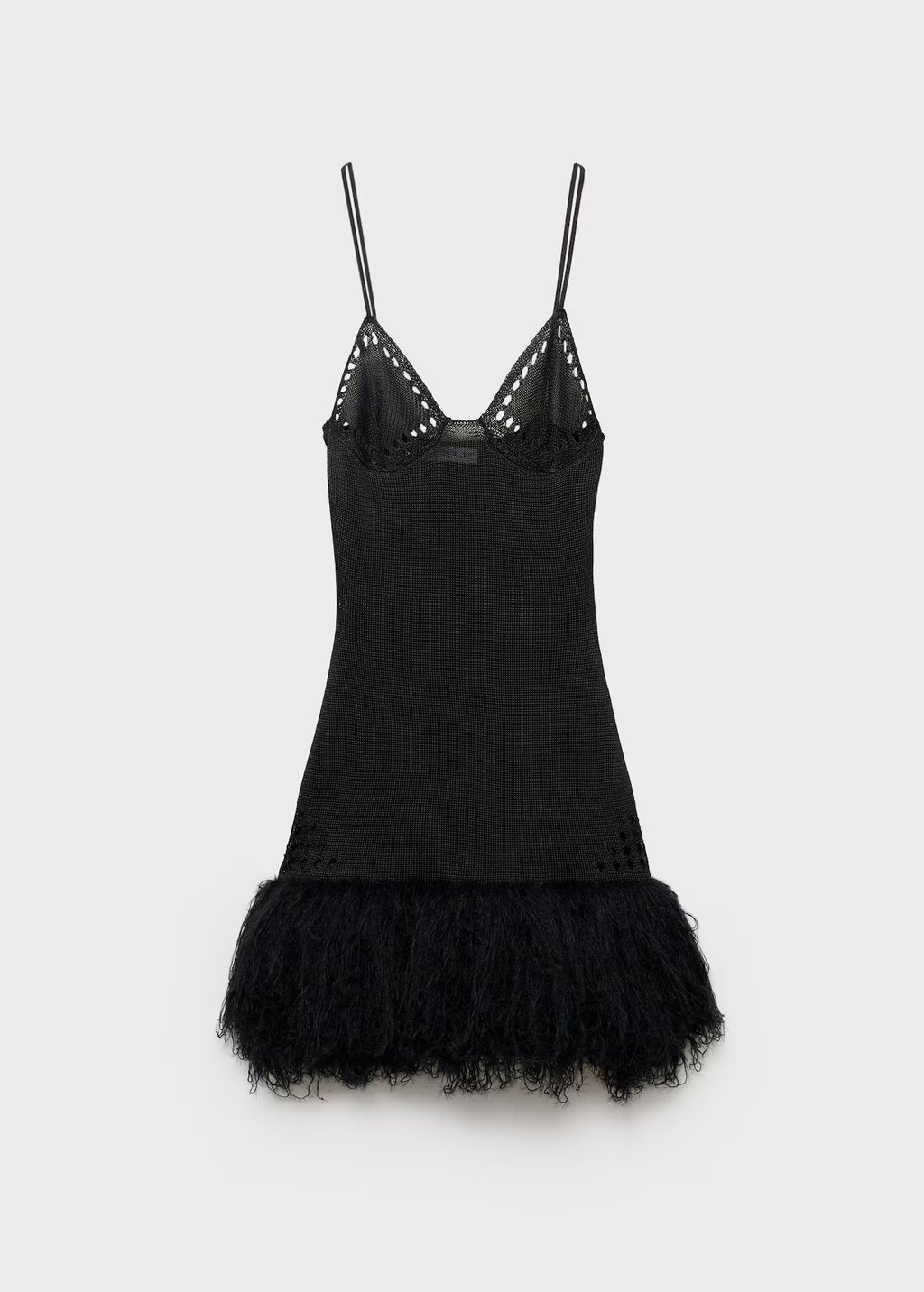 Noir Fringe Sheer Dress