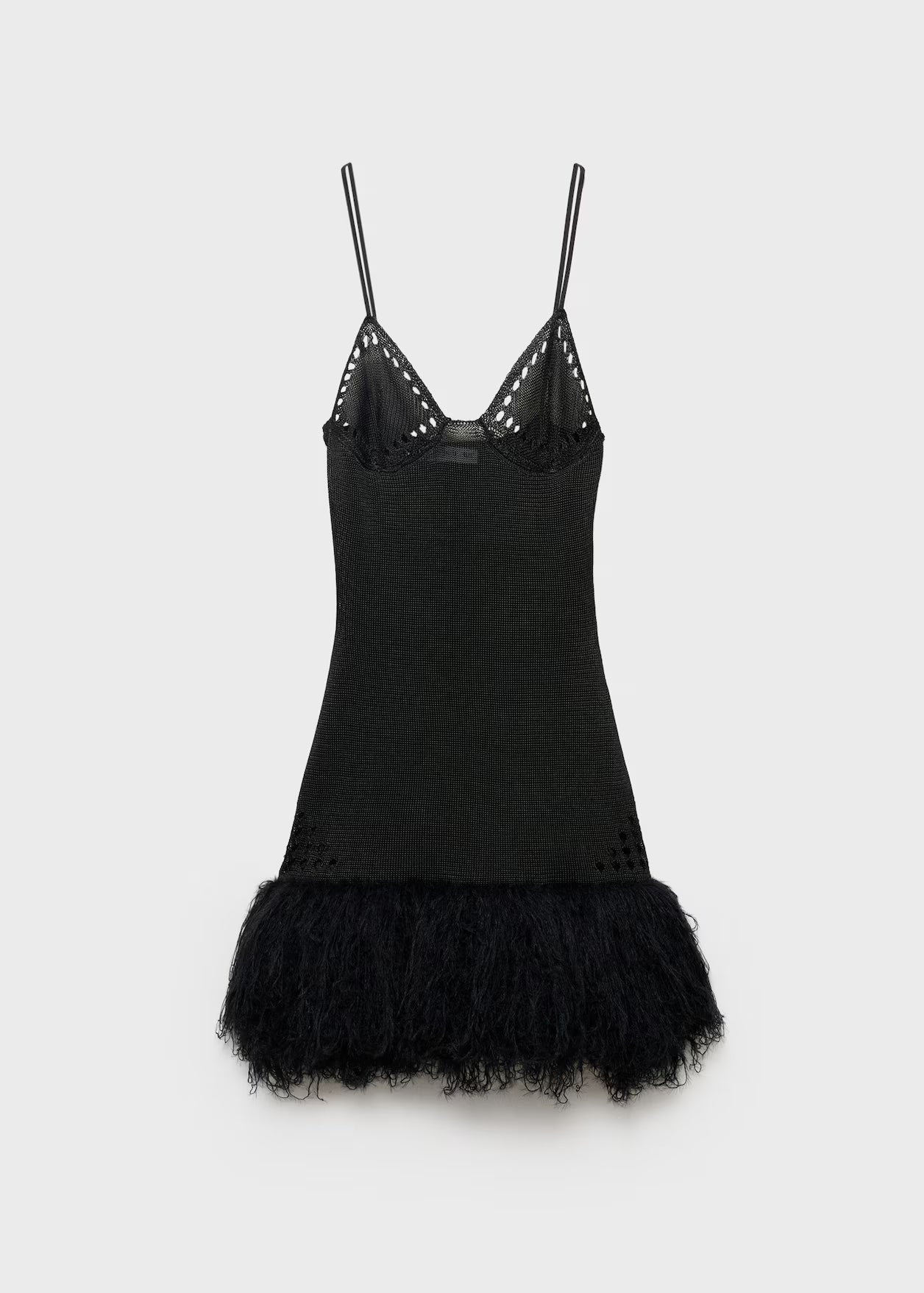 Noir Fringe Sheer Dress